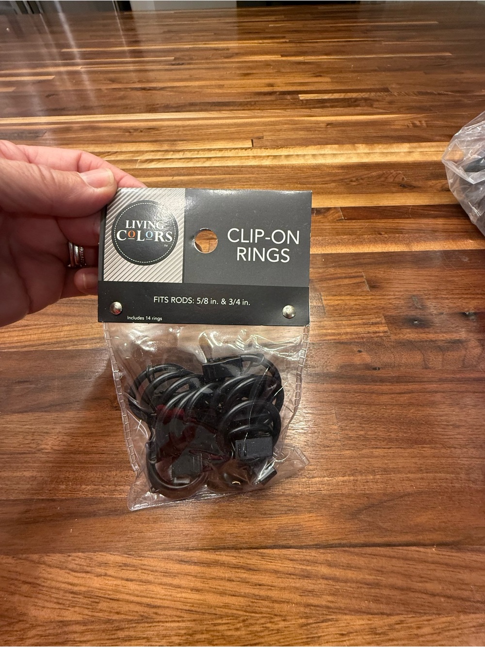 Black Clip-On Rings for Curtain Rods